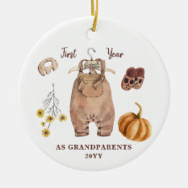 1e jaar als grootouders geen foto boho minimalist keramisch ornament