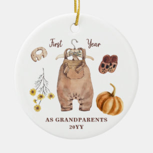 1e jaar als grootouders geen foto boho minimalist keramisch ornament