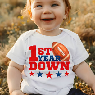 1e jaar Down American Football Sports Romper