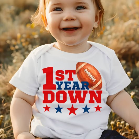 1e jaar Down American Football Sports Romper