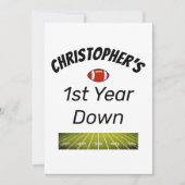 1e jaar down Football Boy's Birthday Kaart (Voorkant)