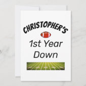 1e jaar down Football Boy's Birthday Kaart (Achterkant)