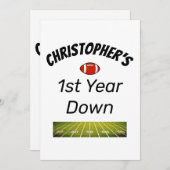 1e jaar down Football Boy's Birthday Kaart (Voorkant / Achterkant)