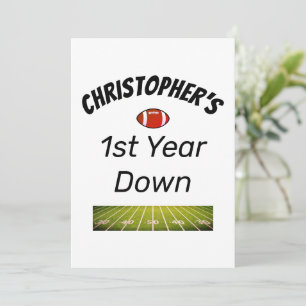 1e jaar down Football Boy's Birthday Kaart