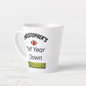 1e jaar down Football Boy's Birthday Latte Mok (Linkerhoek)