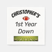 1e jaar down Football Boy's Birthday Servet (Voorkant)