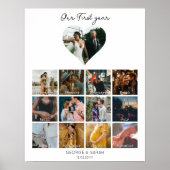 1e jaar foto verjaardag cadeau kalender 12 maanden poster (Voorkant)