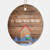 1e jaar in ons nieuwe huis - Jaar - Personaliseer Keramisch Ornament (Links)