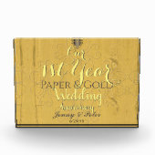 1e jaar Jubileum voor papieren en gouden bruiloft Fotoblokken (Voorkant)