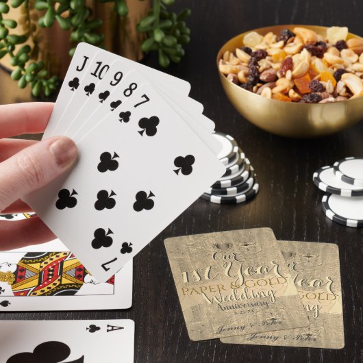1e jaar Jubileum voor weddenschappen  Pokerkaarten (Insitu)
