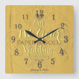 1e jaar Jubileum voor weddenschappen Vierkante Klok