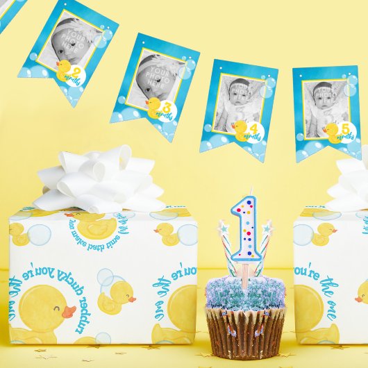 1e jaar Maandelijkse foto Waterverf Eend Banner