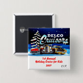 1e jaarlijkse speld vierkante button 5,1 cm (Voorkant /achterkant)