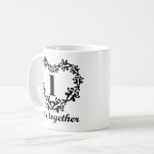 1e Jubileum 1 jaar samen Mok hartcadeau (Voorkant links)