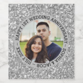 1e Jubileum aangepaste foto Wijn Etiket (Enkel label)