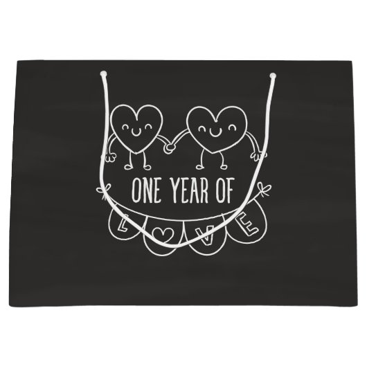 1e Jubileum cadeau voor haar krijgshartkledij Large Cadeautasje (Voorkant)