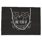 1e Jubileum cadeau voor haar krijgshartkledij Large Cadeautasje (Achterkant)