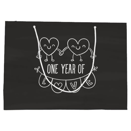 1e Jubileum cadeau voor haar krijgshartkledij Large Cadeautasje (Achterkant)