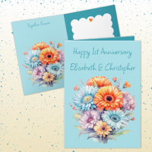 1e Jubileum Gerbera bloemen blauw