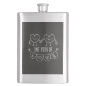 1e Jubileum Gift Chalk Hearts Classic Flask Flacon (Voorkant)