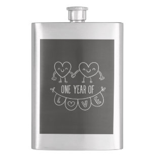 1e Jubileum Gift Chalk Hearts Classic Flask Flacon