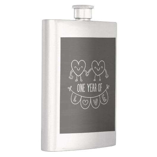 1e Jubileum Gift Chalk Hearts Classic Flask Flacon (Rechts)