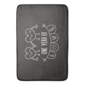 1e Jubileum Gift for her Chalk Hearts Bath Mat (Voorkant Verticaal)