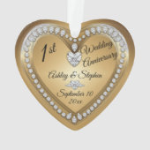 1e Jubileum Gold Diamonds Keepslag Ornament (achterkant)