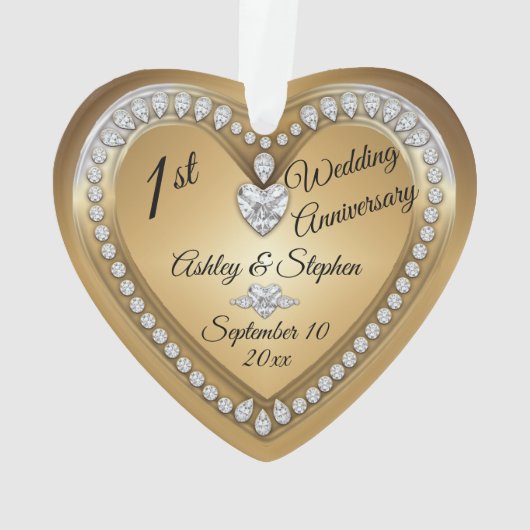 1e Jubileum Gold Diamonds Keepslag Ornament (achterkant)