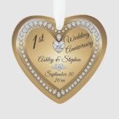 1e Jubileum Gold Diamonds Keepslag Ornament (voorkant)