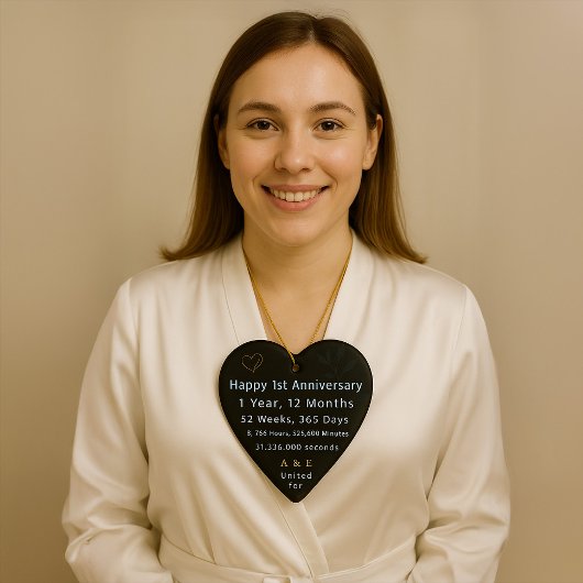 1e Jubileum hart Keramisch Ornament