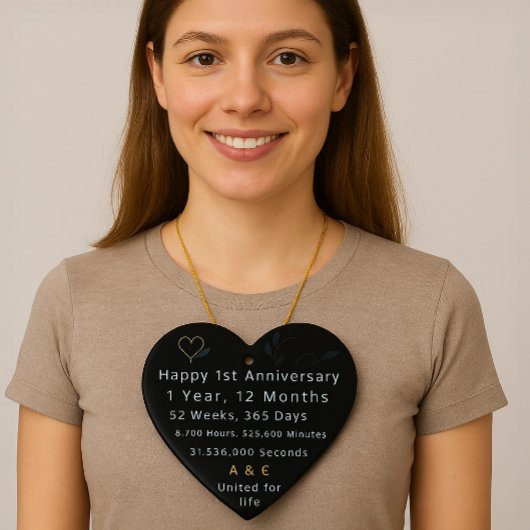 1e Jubileum hart Keramisch Ornament