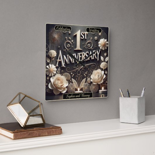 1e Jubileum: Liefde en Eenheid Vierkante Klok (Kantoor)