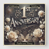 1e Jubileum: Liefde en Eenheid Vierkante Klok (Voorkant)