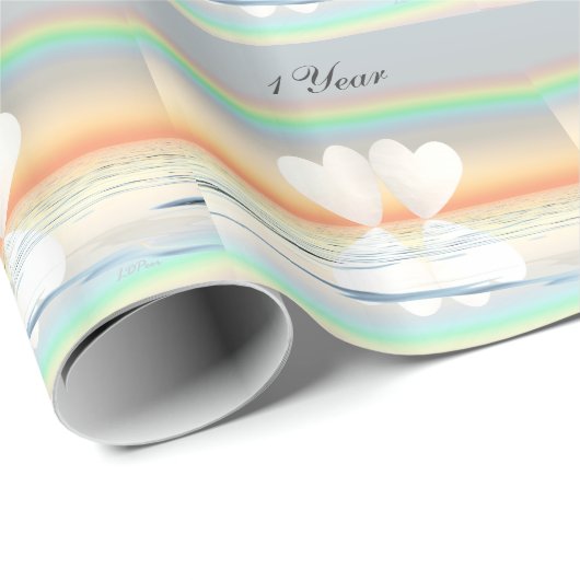 1e Jubileum papier harten inpakpapier (Rol Hoek)