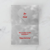 1e Jubileum van de Weddenschap Grayscale met Hart Kaart (Binnen)