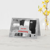 1e Jubileum van de Weddenschap Grayscale met Hart Kaart (Gele Bloem)