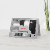 1e Jubileum van de Weddenschap Grayscale met Hart Kaart (Voorkant)