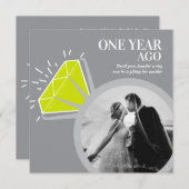 1e jubileumfeest peridot ring twee foto's kaart (Voorkant / Achterkant)