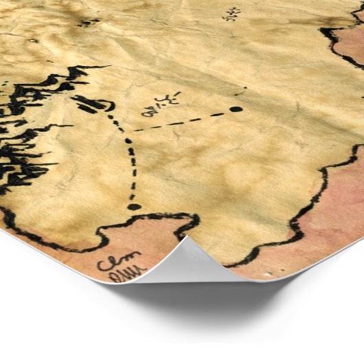 1e kaart van de vergeten Realm Poster (Hoek)