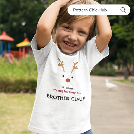 1e keer Broer Claus Wit Familie Kerstmis T-shirt