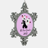 1e keer gepersonaliseerde grootma-keepomwille tin sneeuwvlok ornament (Links)