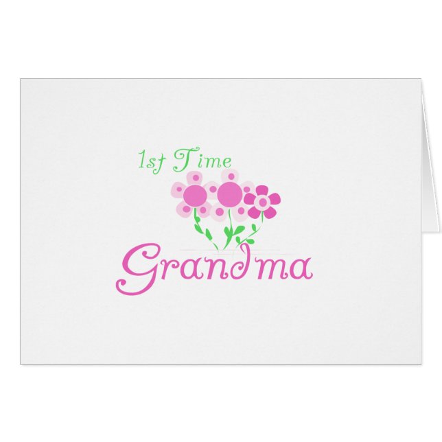 1e keer Grandma-roze bloemen (Voorkant Horizontaal)