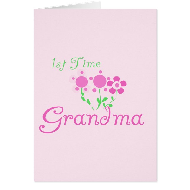 1e keer Grandma-roze bloemen (Voorkant)