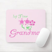 1e keer Grandma-roze bloemen Muismat (Met muis)