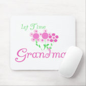 1e keer Grandma-roze bloemen Muismat (Met muis)