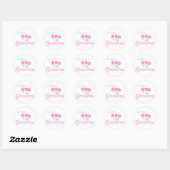 1e keer Grandma-roze bloemen Ronde Sticker (Vel)
