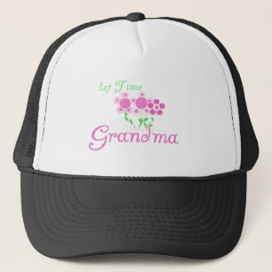 1e keer Grandma-roze bloemen Trucker Pet