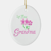 1e keer Grootmaroze bloemen cadeautjes Keramisch Ornament (Rechts)