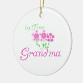 1e keer Grootmaroze bloemen cadeautjes Keramisch Ornament (Links)